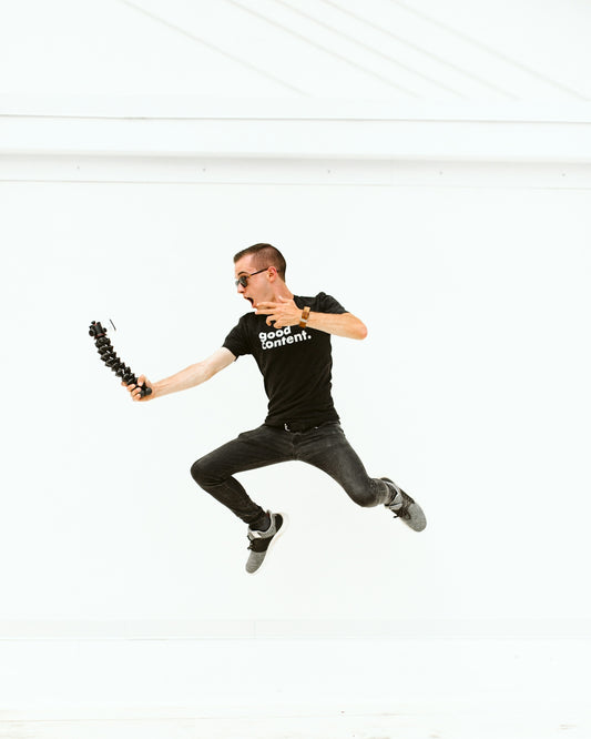 a man jumping in the air