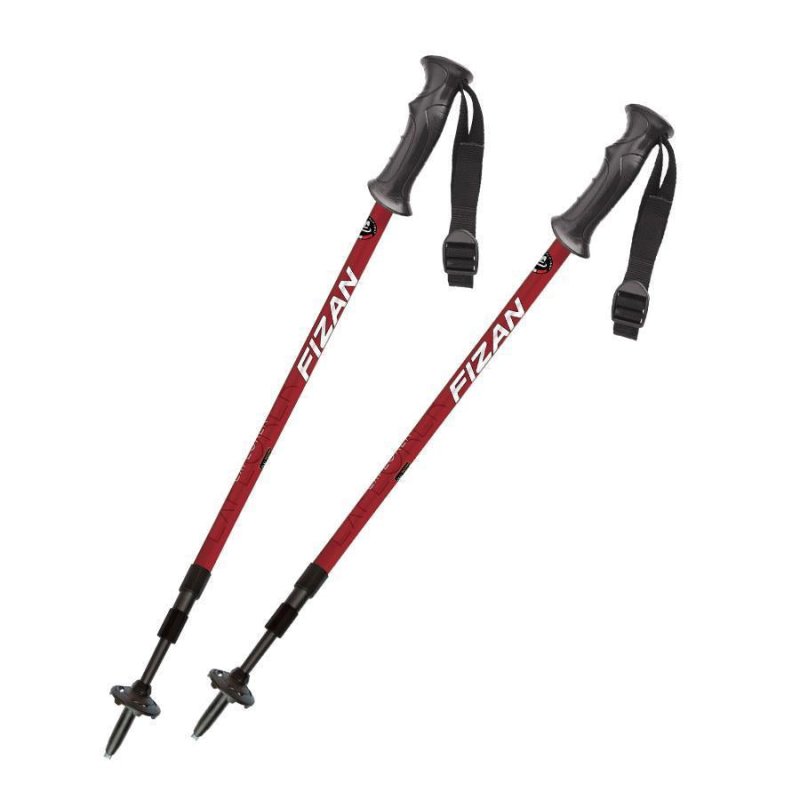 Fizan Explorer – Red 3 - Part Adjustable Hiking Poles (Pair) - MNEX PRO FIGHTING LIMITED