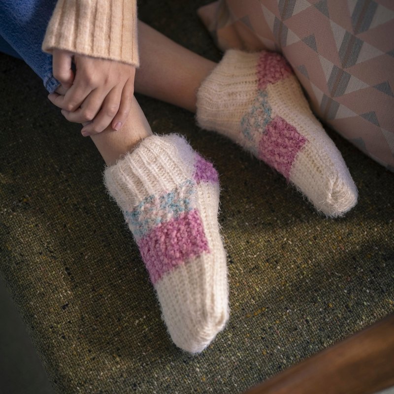 1 Pair Ladies Sherpa Lined Slipper Socks - Warm Fluffy Cosy Indoor Comfort - MNEX PRO FIGHTING LIMITED