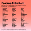Three 100GB Preloaded Data Pack roaming destinations