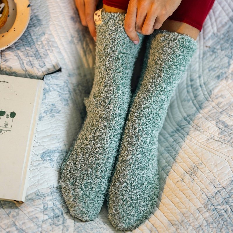 2 Pack Ladies Two Tone Cosy Bed and Home Socks - Warm Soft Relaxing Comfort - MNEX PRO FIGHTING LIMITED