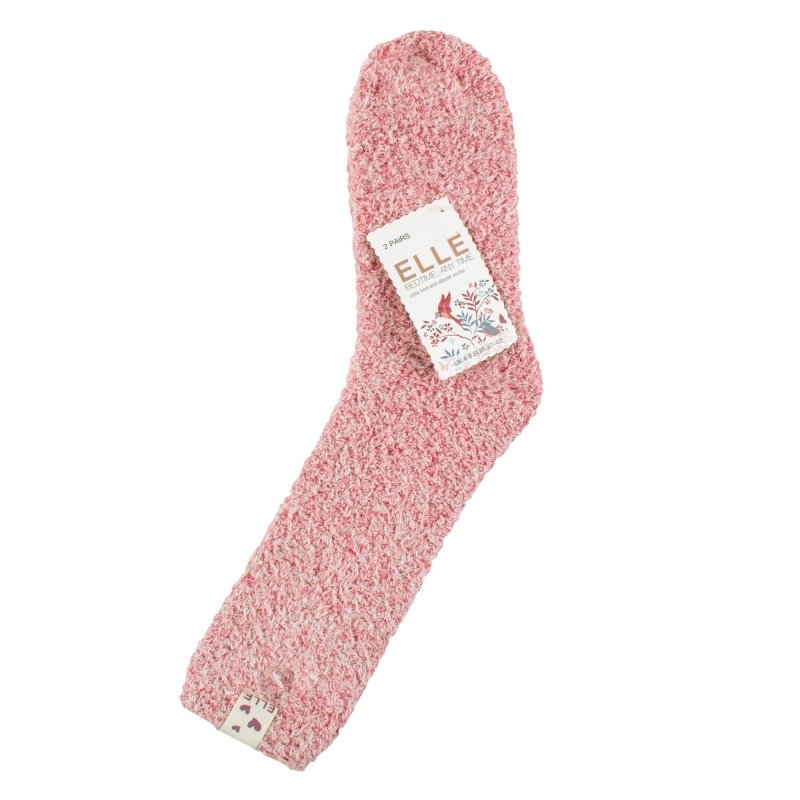 2 Pack Ladies Two Tone Cosy Bed and Home Socks - Warm Soft Relaxing Comfort - MNEX PRO FIGHTING LIMITED
