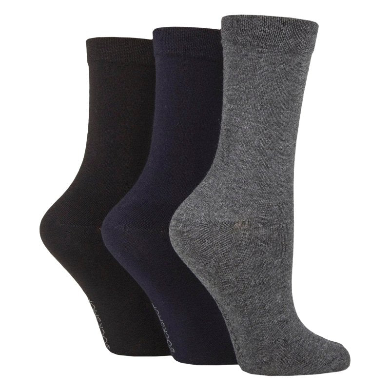 3 Pack Ladies Plain Bamboo Socks - Soft Breathable Everyday Comfort Socks - MNEX PRO FIGHTING LIMITED