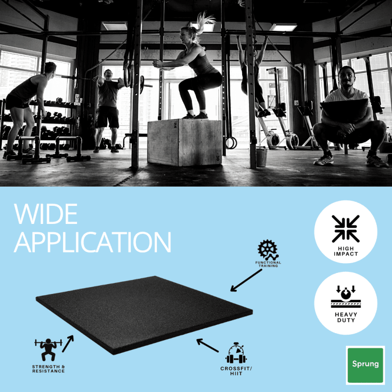 30mm Sprung PRO Gym Floor Tile - Heavy Duty Rubber Gym Flooring - MNEX PRO FIGHTING LIMITED