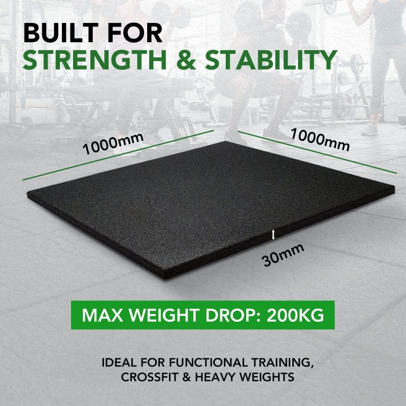 30mm Sprung PRO Gym Floor Tile - Heavy Duty Rubber Gym Flooring - MNEX PRO FIGHTING LIMITED
