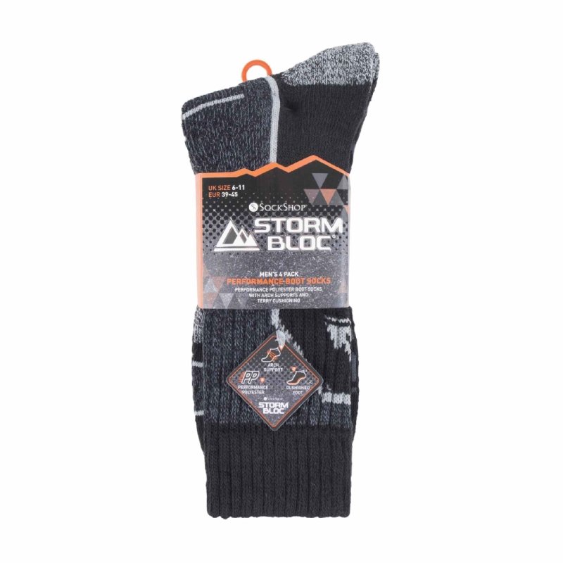 4 Pack Men's Cushioned Anti - Blister Hiking Socks - MNEX PRO FIGHTING LIMITED