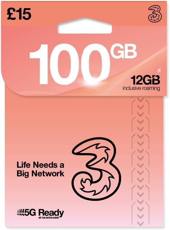 Three 100GB Preloaded Data Pack £15