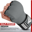 RDX IS Gel Padded Inner Gloves Hook & Loop Wrist Strap for Knuckle Protection OEKO-TEX® Standard 100 certified#color_grey
