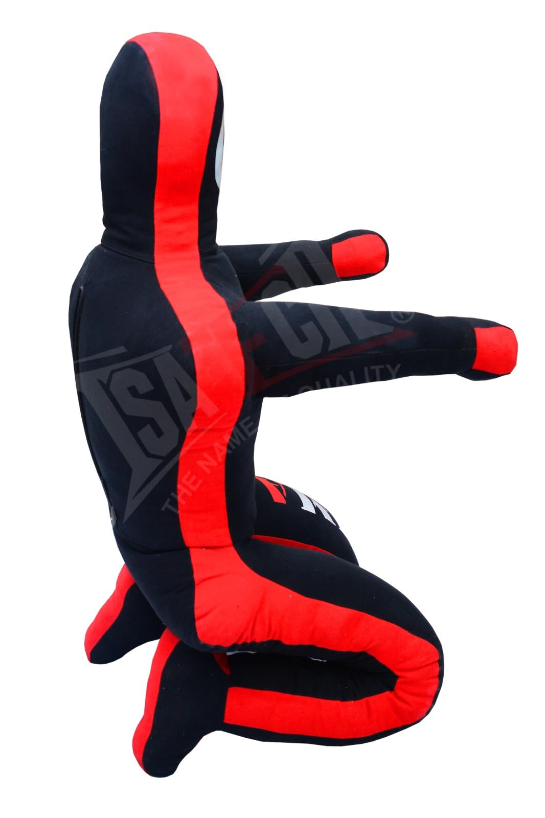 Isatech Saco de boxeo de entrenamiento para artes marciales mixtas, color negro y rojo, material de lona, posición sentada con objetivo - MNEX PRO FIGHTING LIMITED