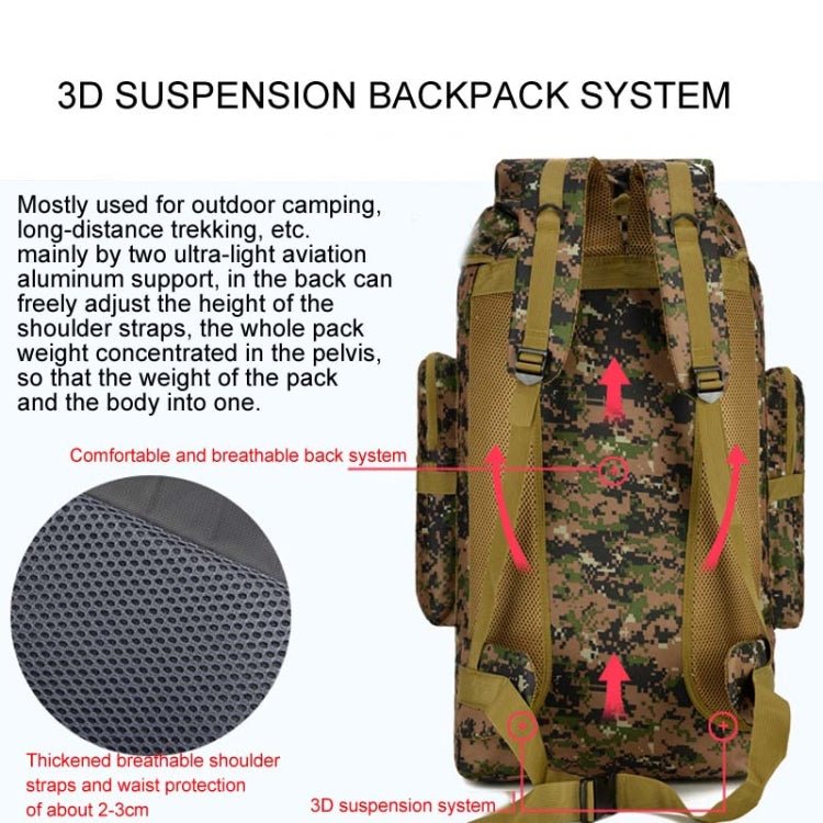56-75L Large Capacity Travel Hiking Bag Waterproof and Scratch-resistant Backpack (CP Camouflage) - MNEX PRO FIGHTING LIMITED