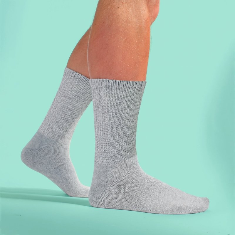 6 Pairs Mens Cotton Diabetic Socks - Soft Non Binding Everyday Comfort Socks - MNEX PRO FIGHTING LIMITED