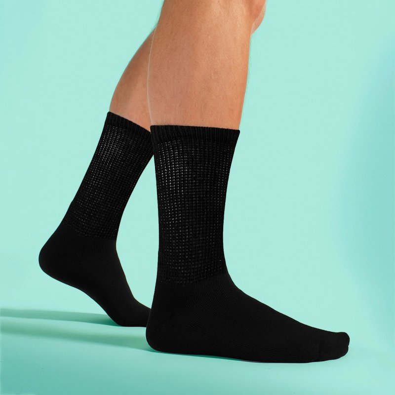 6 Pairs Mens Cotton Diabetic Socks - Soft Non Binding Everyday Comfort Socks - MNEX PRO FIGHTING LIMITED