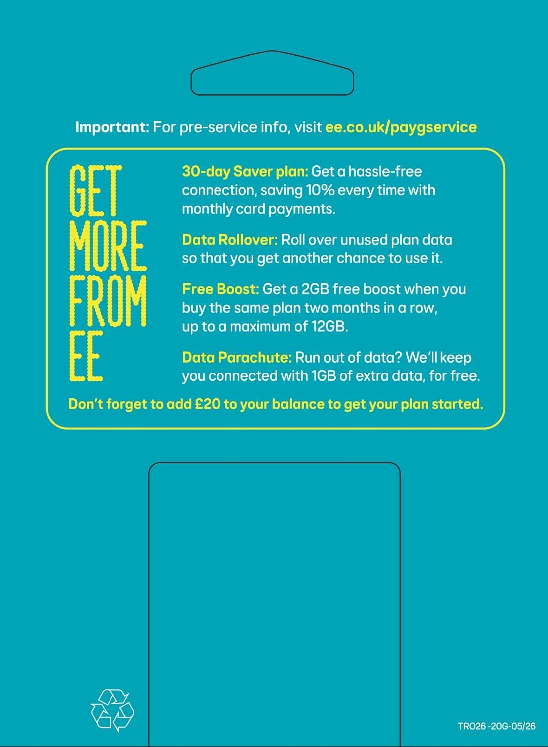 EE PAYG SIM benefits back
