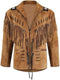 100% Real Suede Western Style Leather Jacket for Sale Native American Coat Fringe - MNEX PRO FIGHTING LIMITED