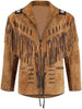 100% Real Suede Western Style Leather Jacket for Sale Native American Coat Fringe - MNEX PRO FIGHTING LIMITED