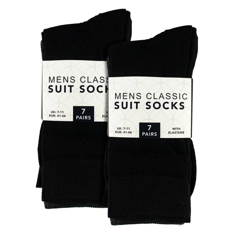 7 Pack Mens Classic Suit Socks - Soft Breathable Plain Dress Socks - MNEX PRO FIGHTING LIMITED