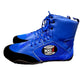 Boxing, MMA shoes suede leather sole Rubber mesh breathable light weight Blue.