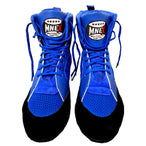 Boxing, MMA shoes suede leather sole Rubber mesh breathable light weight Blue.