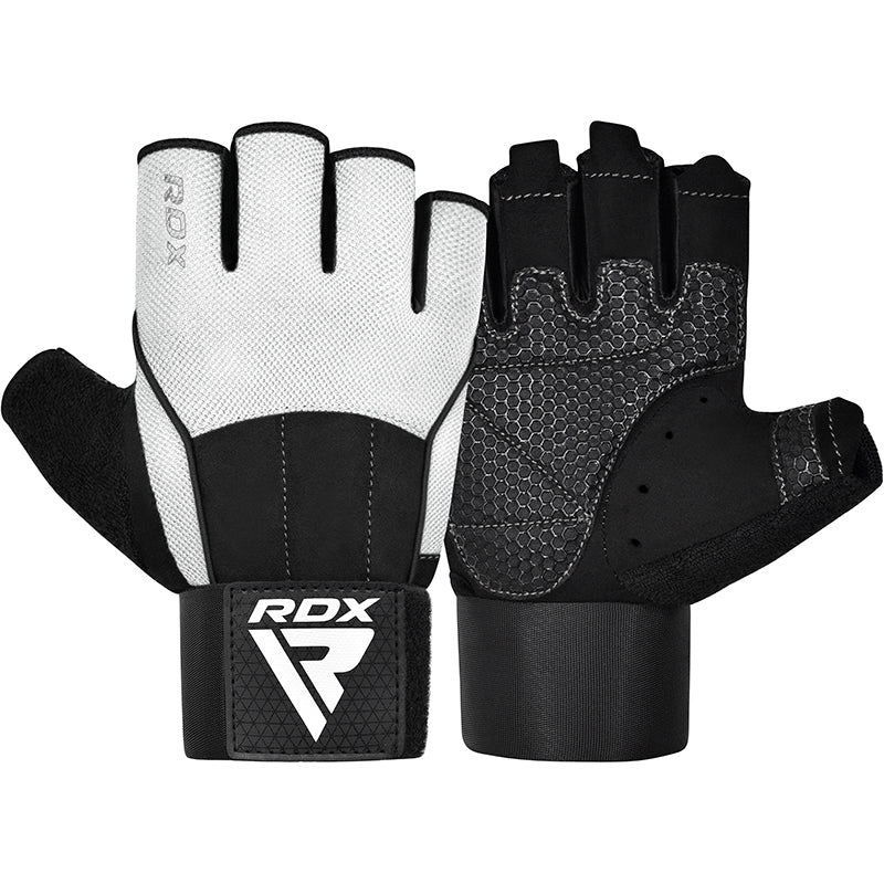 RDX W3 Workout Gym Gloves#color_white