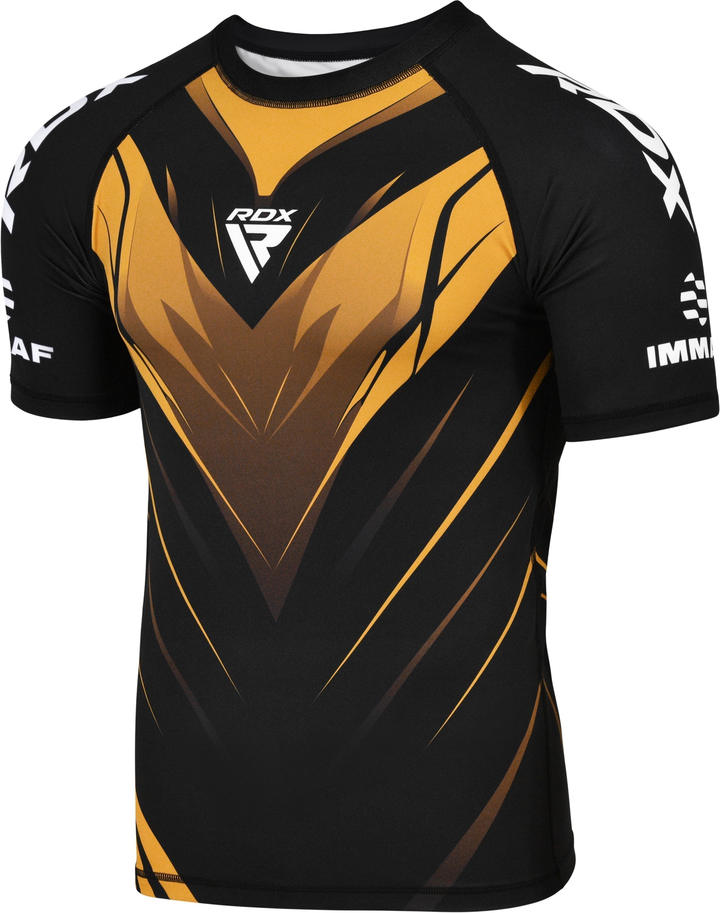 RDX IMMAF Approved Half Sleeves Compression Shirt - Golden