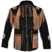 MENS COWBOY WESTERN SUEDE LEATHER JACKET WITH BONES BEADS FRINGES- BIKERS STYLE MENS CLASSIC FASHION..