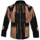 MENS COWBOY WESTERN SUEDE LEATHER JACKET WITH BONES BEADS FRINGES- BIKERS STYLE MENS CLASSIC FASHION..