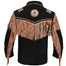 MENS COWBOY WESTERN SUEDE LEATHER JACKET WITH BONES BEADS FRINGES- BIKERS STYLE MENS CLASSIC FASHION..