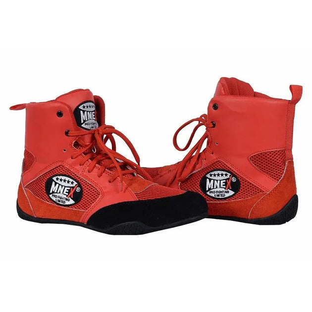 MNEX Pro Fighting Limited Red Boxing, MMA & Wrestling Shoes.