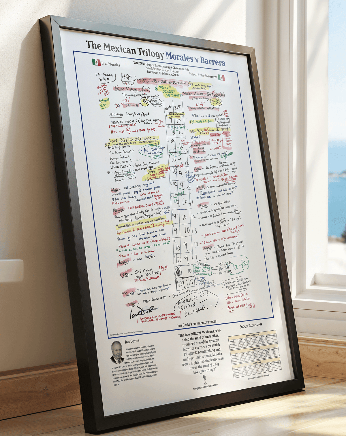 BOXING: Ian Darke Commentary Print — Erik Morales v Antonio Barrera, Super-Bantamweight Championship, Feb 18, 2000