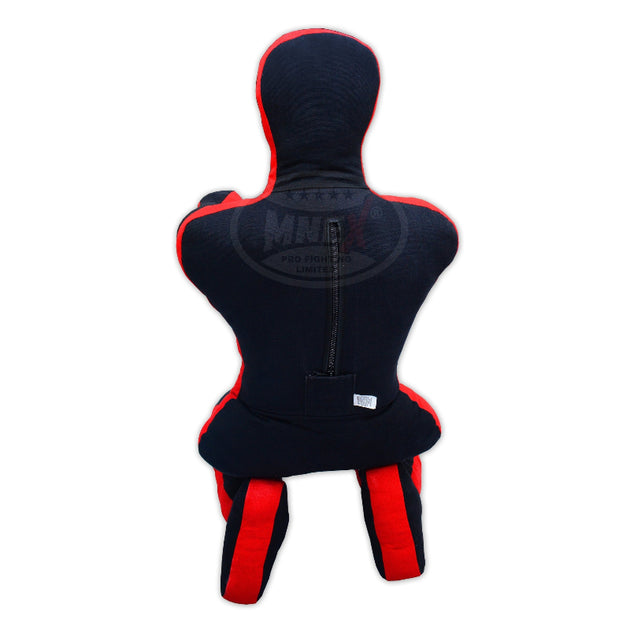 MNEX Pro Fighting MMA Grappling Dummy, Training Punching Bag, Blue and Black with Target, Martial Arts Practice Equipment Un-filled.
