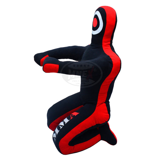 MNEX Pro Fighting MMA Grappling Dummy, Training Punching Bag, Blue and Black with Target, Martial Arts Practice Equipment Un-filled.