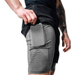 T16 2-in-1 Compression MMA Shorts #color_black