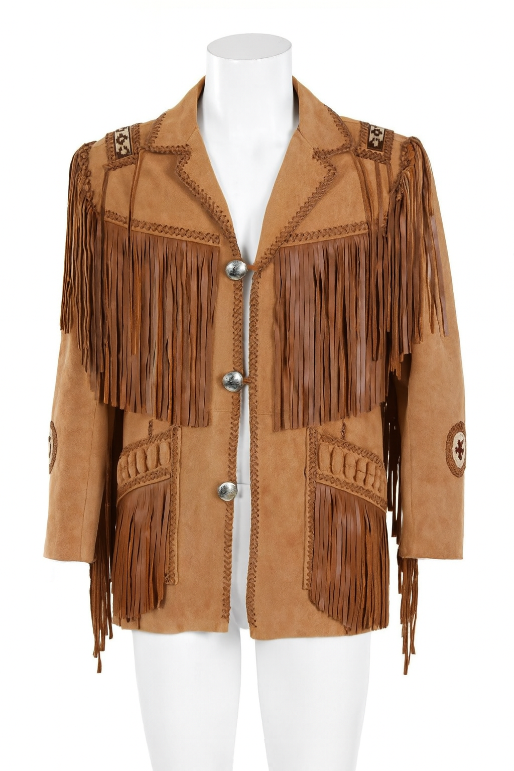 Traditional Western Leather Jacket with Fringe - Native American Style - MNEX PRO FIGHTING LIMITED