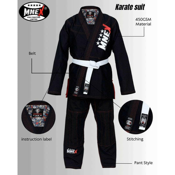 Black Brazilian Jiu Jitsu Suits for Men's BJJ Gi Kids/Adult BJJ Suit Kimono 450Gsm.