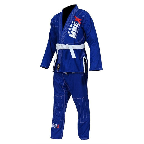 Blue Brazilian Jiu Jitsu Suits for Men's BJJ Gi Kids/Adult BJJ Suit Kimono 450Gsm - MNEX PRO FIGHTING LIMITED
