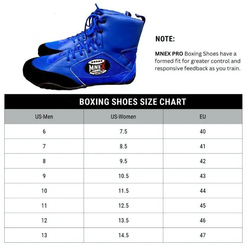Boxing, MMA shoes suede leather sole Rubber mesh breathable light weight Blue - MNEX PRO FIGHTING LIMITED