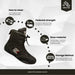 Boxing Shoes Black Combat Sports Shoes - 100% Rubber Sole & Lightweight Mesh - MNEX PRO FIGHTING LIMITED