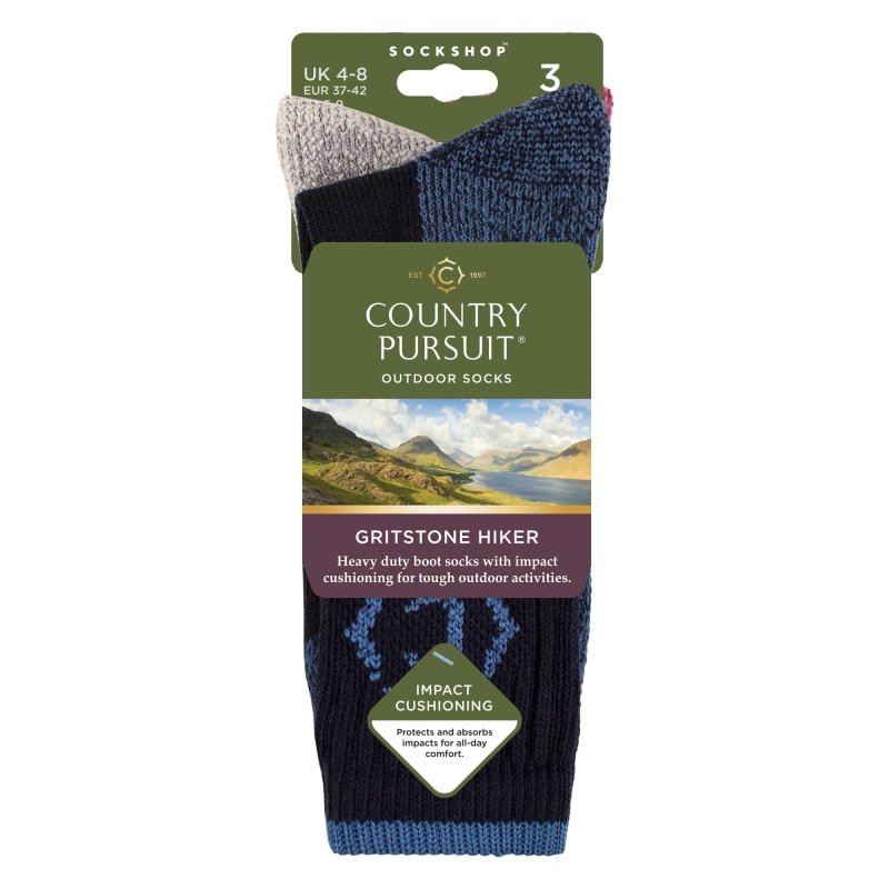 Country Pursuit Ladies Gritstone Heavy Duty Cushioned Hiking Socks - Reinforced Heel & Toe (UK 4-8) - MNEX PRO FIGHTING LIMITED