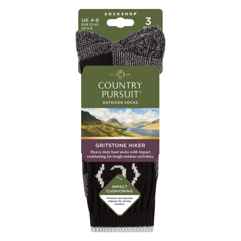 Country Pursuit Ladies Gritstone Heavy Duty Cushioned Hiking Socks - Reinforced Heel & Toe (UK 4-8) - MNEX PRO FIGHTING LIMITED