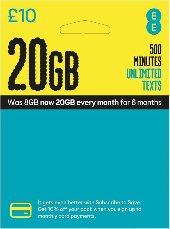 EE Pay As You Go SIM Card – £10 Credit Included + Extra Data | UK 4G/5G - MNEX PRO FIGHTING LIMITED