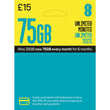 EE 75GB PAYG SIM Card £15 front