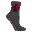 ELLE Women's Wool Mix Slipper Socks with Pompoms - 1 Pair - MNEX PRO FIGHTING LIMITED