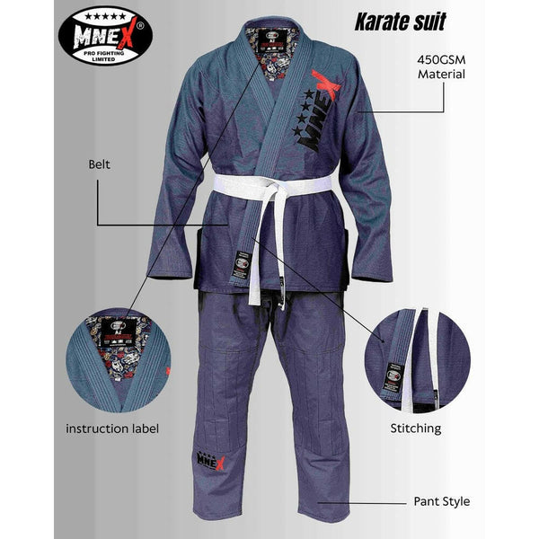 Grey Brazilian Jiu Jitsu Suits for Men's BJJ Gi Kids/Adult BJJ Suit Kimono 450Gsm.
