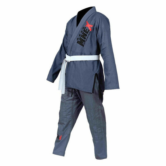 Grey Brazilian Jiu Jitsu Suits for Men's BJJ Gi Kids/Adult BJJ Suit Kimono 450Gsm - MNEX PRO FIGHTING LIMITED