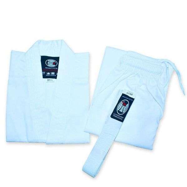 Karate Gi Uniform - 8oz Lightweight Judo Suit for Kids & Adults - Free Belt Included - Perfect for Competition, Training, & Martial Arts Classes.