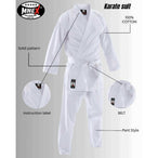 Karate Gi Uniform - 8oz Lightweight Judo Suit for Kids & Adults - Free Belt Included - Perfect for Competition, Training, & Martial Arts Classes.
