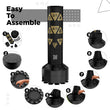 RDX Kt Ronin 4ft 2-In-1 Kids Free Standing Punch Bag Black With Gloves For Training & Workout Set#color_golden