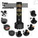 RDX Kt Ronin 4ft 2-In-1 Kids Free Standing Punch Bag Black With Gloves For Training & Workout Set#color_golden
