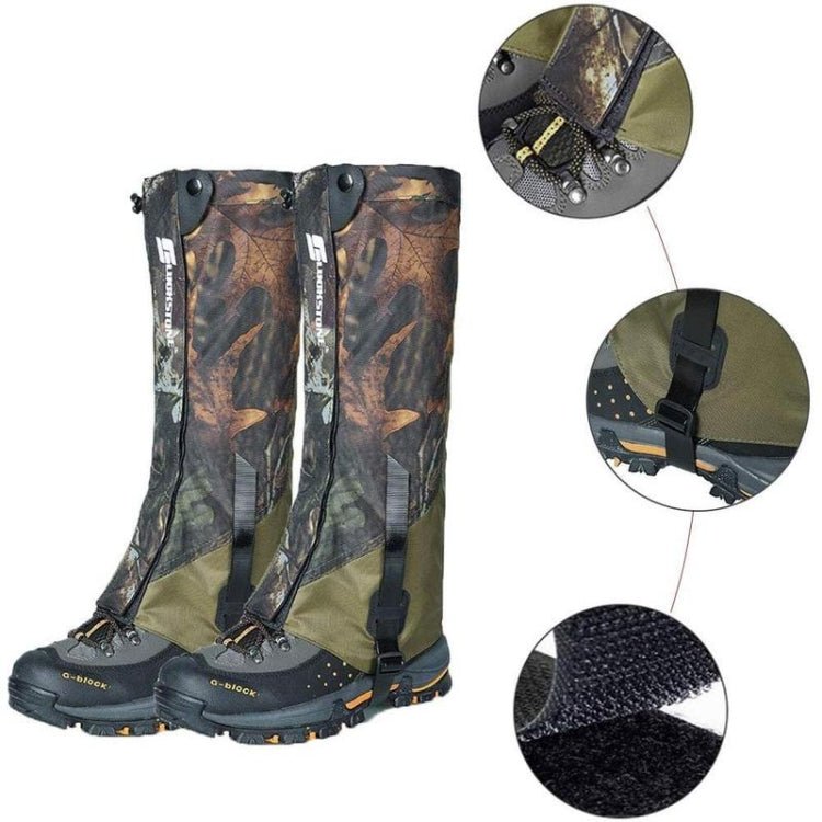 LUCKSTONE Unisex Waterproof Gaiters Cycling Legwarmers Leg Cover Camping Hiking Ski Boot (Camouflage + Army Green) - MNEX PRO FIGHTING LIMITED