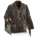MENS COWBOY WESTERN SUEDE LEATHER JACKET WITH BONES BEADS FRINGES - BIKERS STYLE MENS CLASSIC FASHION. - MNEX PRO FIGHTING LIMITED